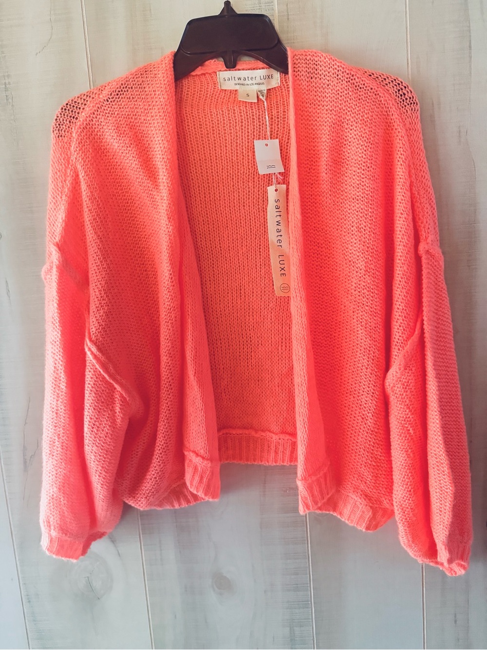 saltwater LUXE Coral Open-Front Lightweight Cardigan
